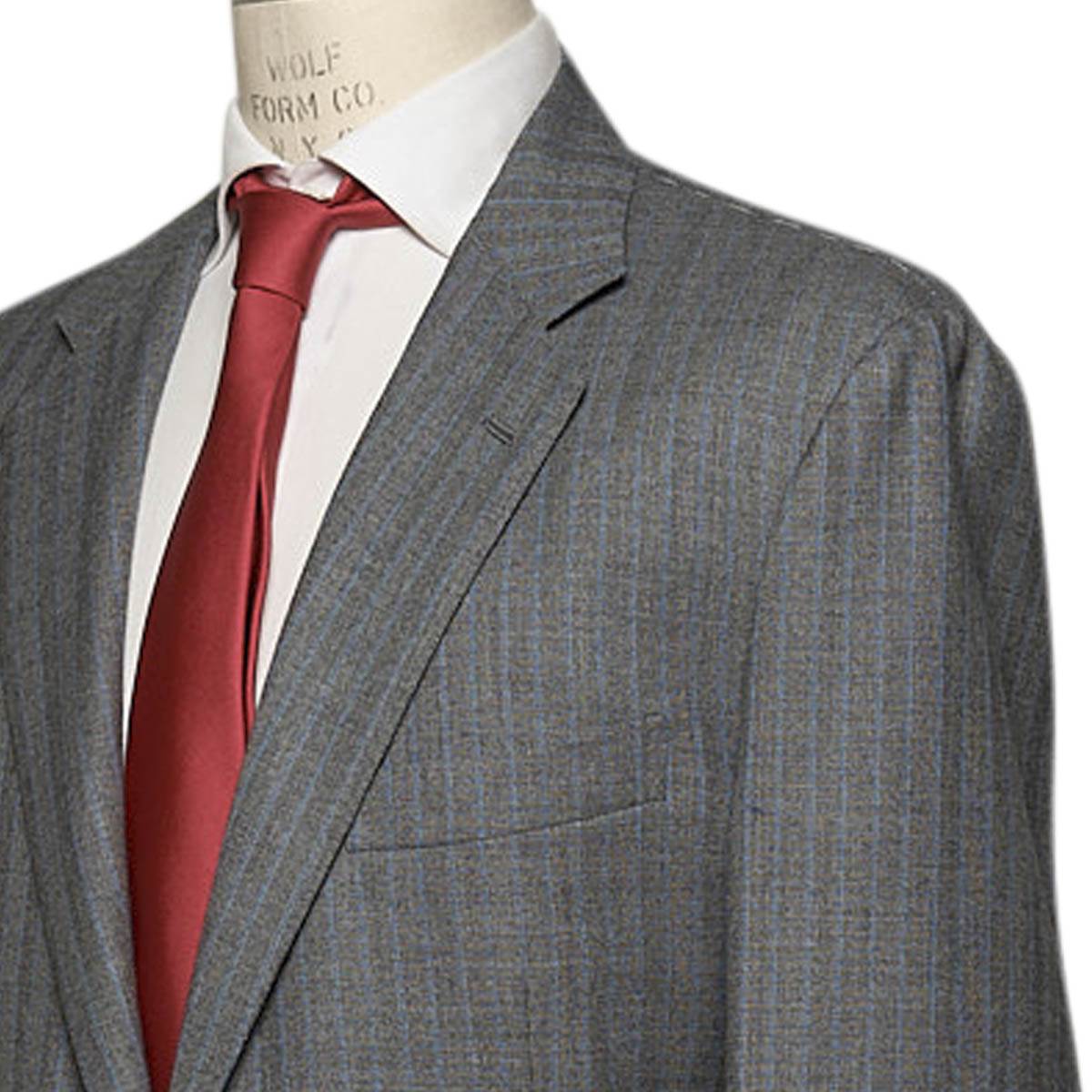 KITON Gray Blue Wool Suit