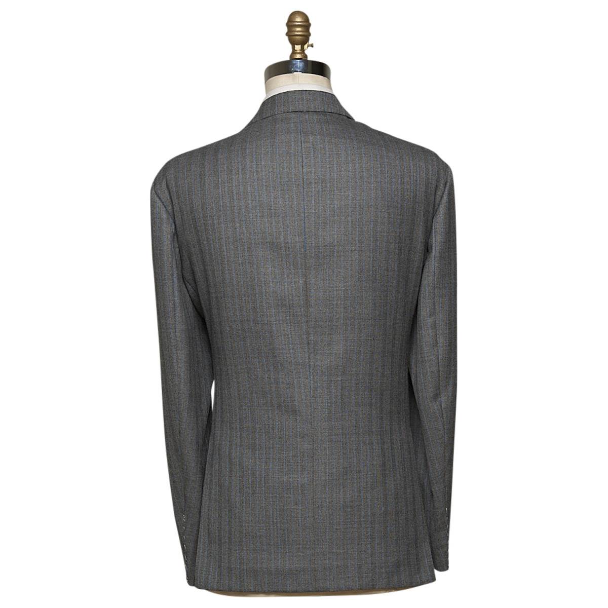 KITON Gray Blue Wool Suit