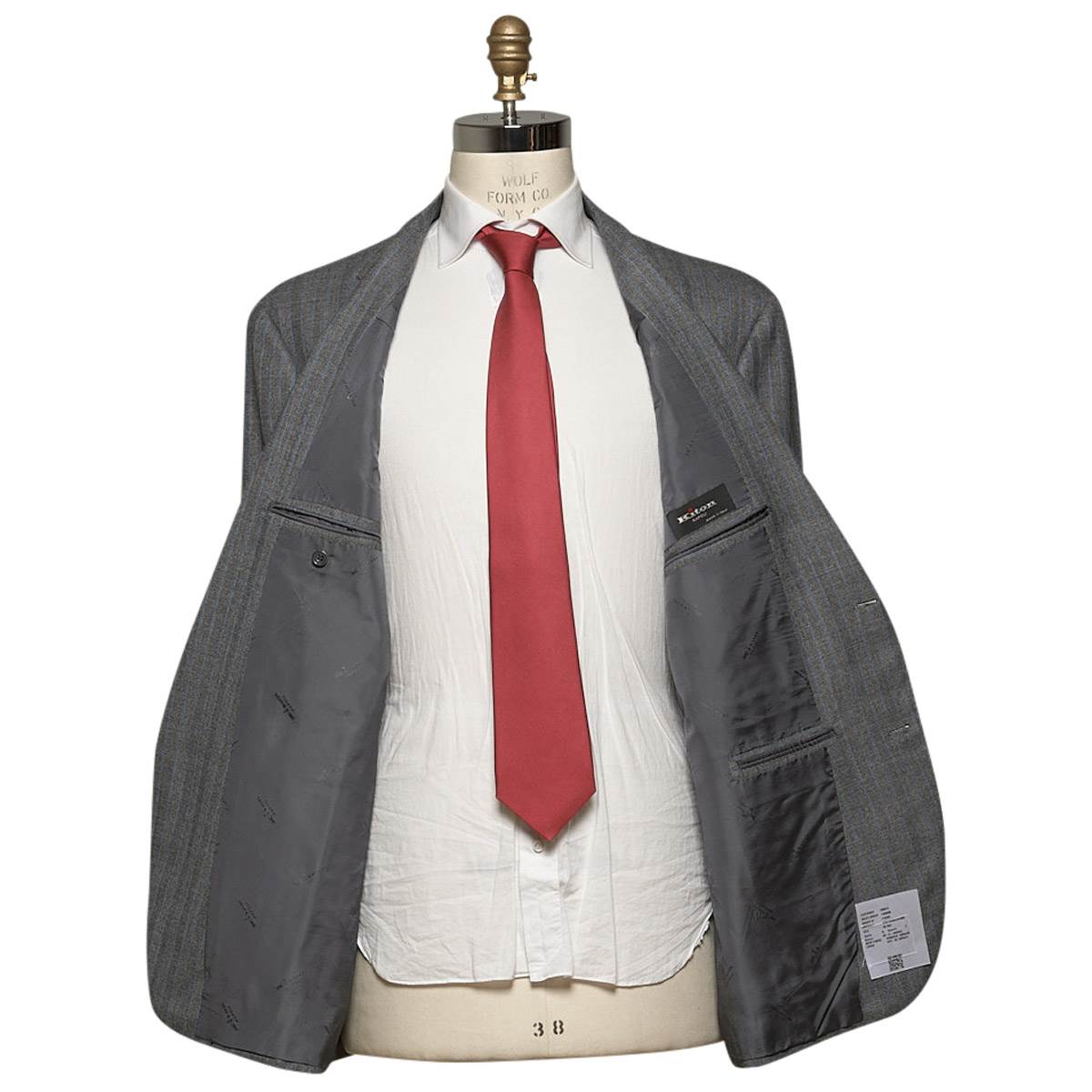KITON Gray Blue Wool Suit