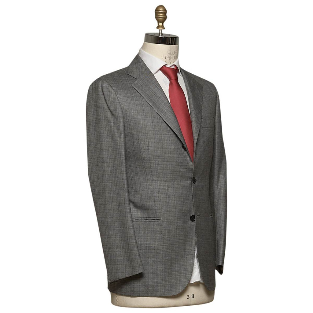 KITON Gray Cashmere Silk Suit