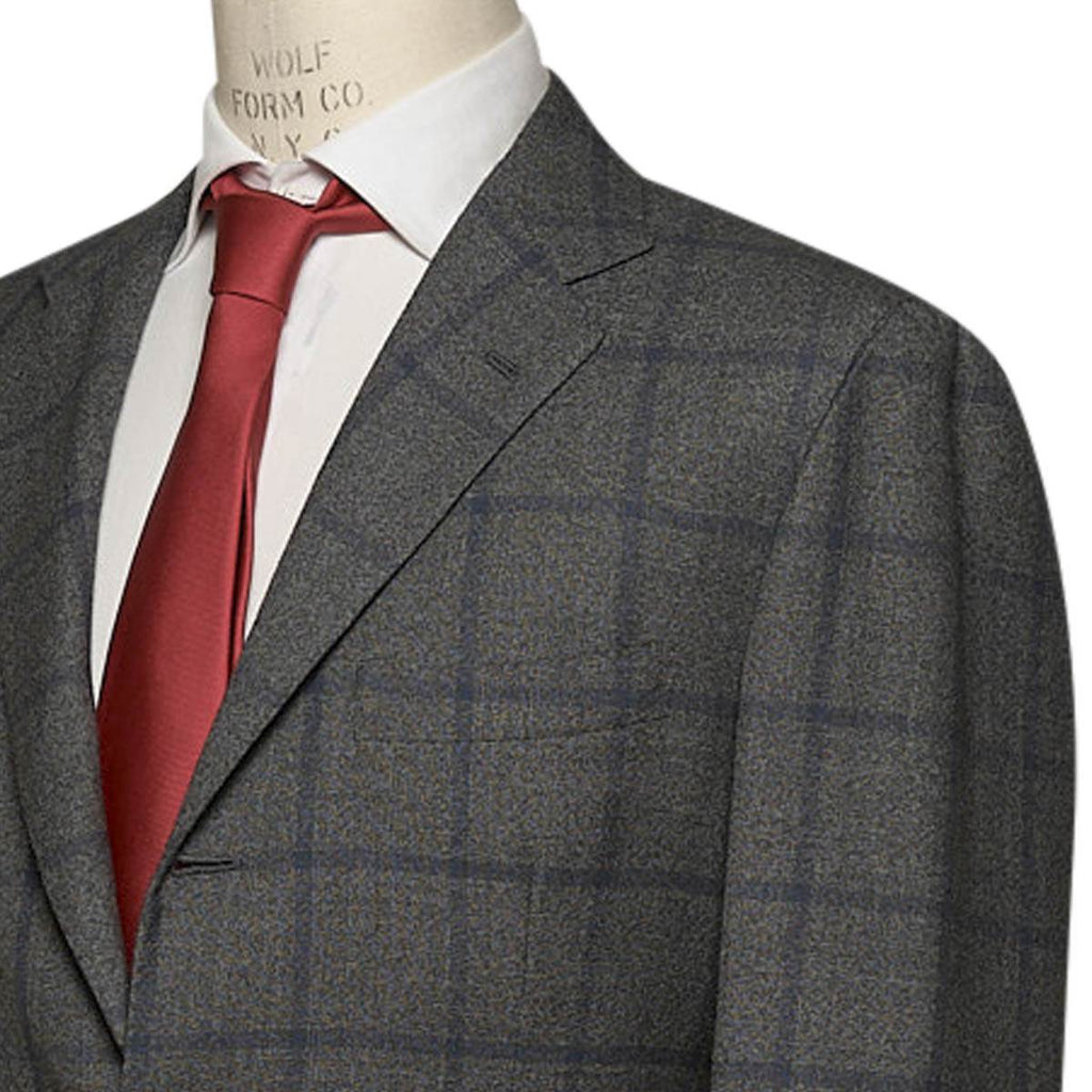 KITON Gray Blue Cashmere Suit