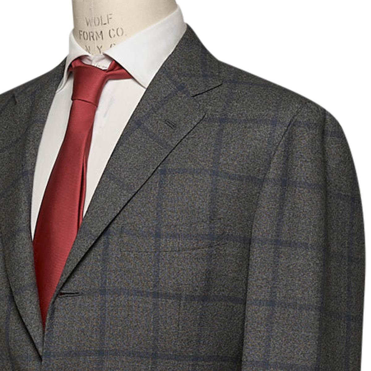 KITON Gray Blue Cashmere Suit
