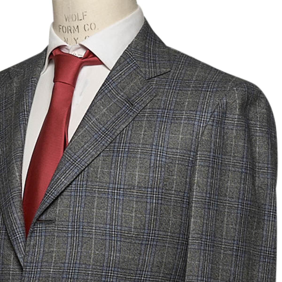 KITON Gray Blue Cashmere Suit