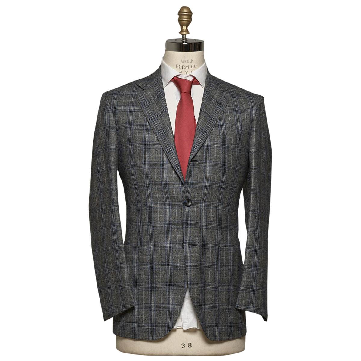 KITON Gray Blue Cashmere Suit