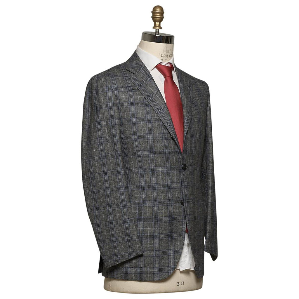 KITON Gray Blue Cashmere Suit