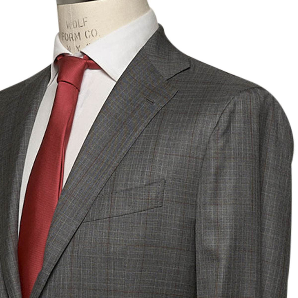 KITON Gray Cashmere Silk Suit