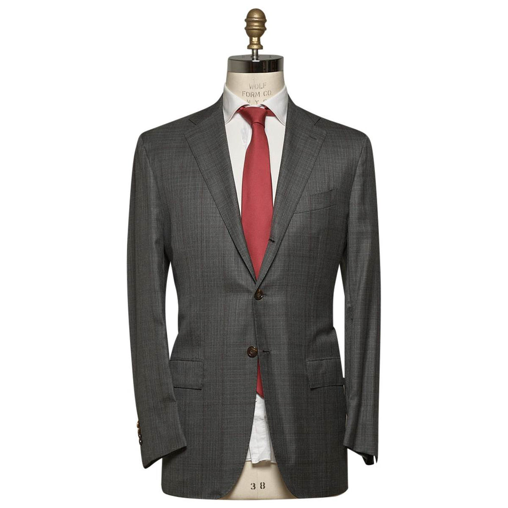 KITON Gray Cashmere Silk Suit