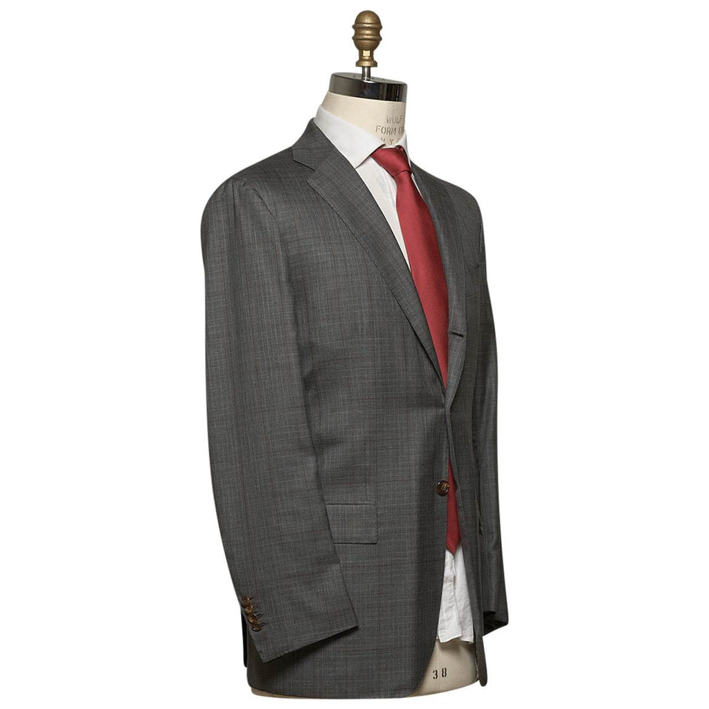 KITON Gray Cashmere Silk Suit