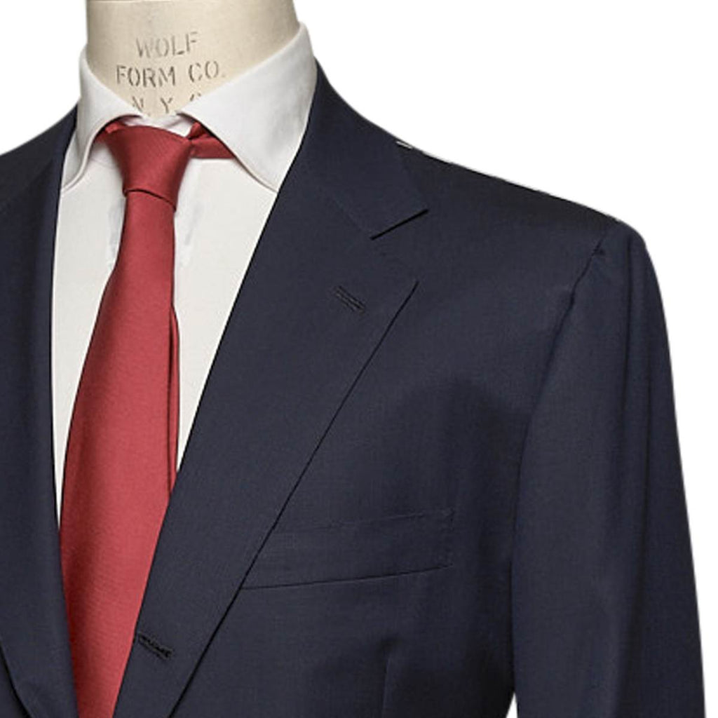 KITON Blue Virgin Wool Silk Suit