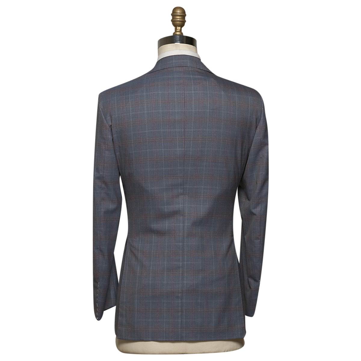 KITON Gray Red Wool 14 Micron Suit