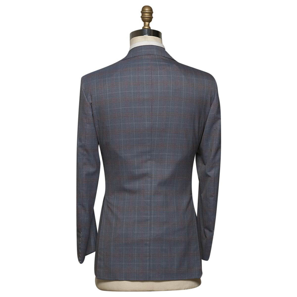 KITON Gray Red Wool 14 Micron Suit