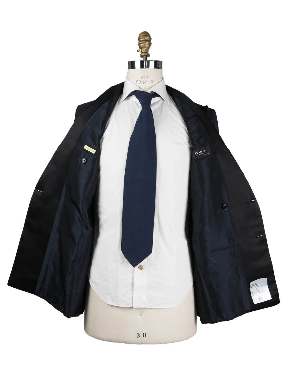 Kiton Blue Black Wool 14 Micron Suit
