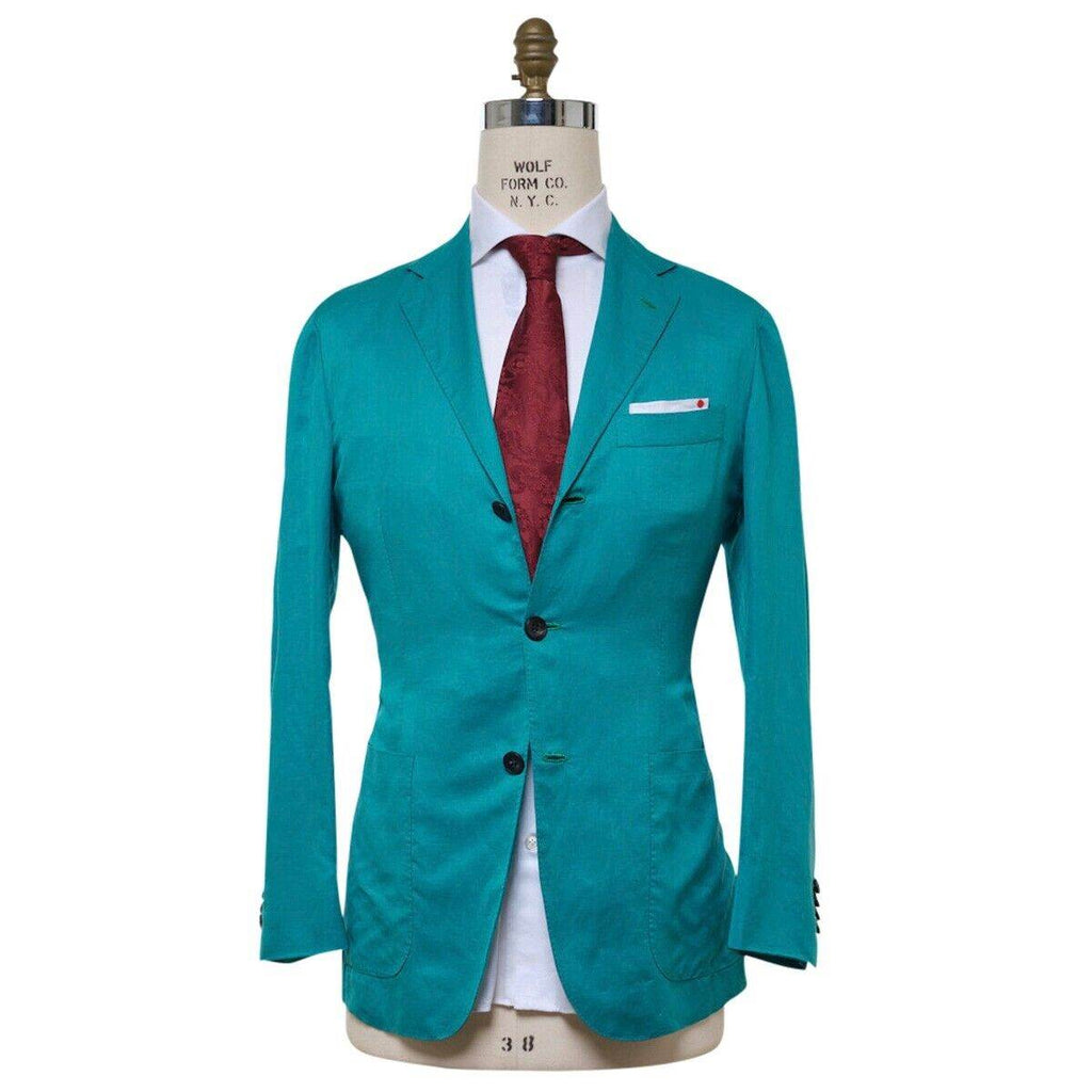 Kiton KITON Green Cotton Linen Blazer Green 000