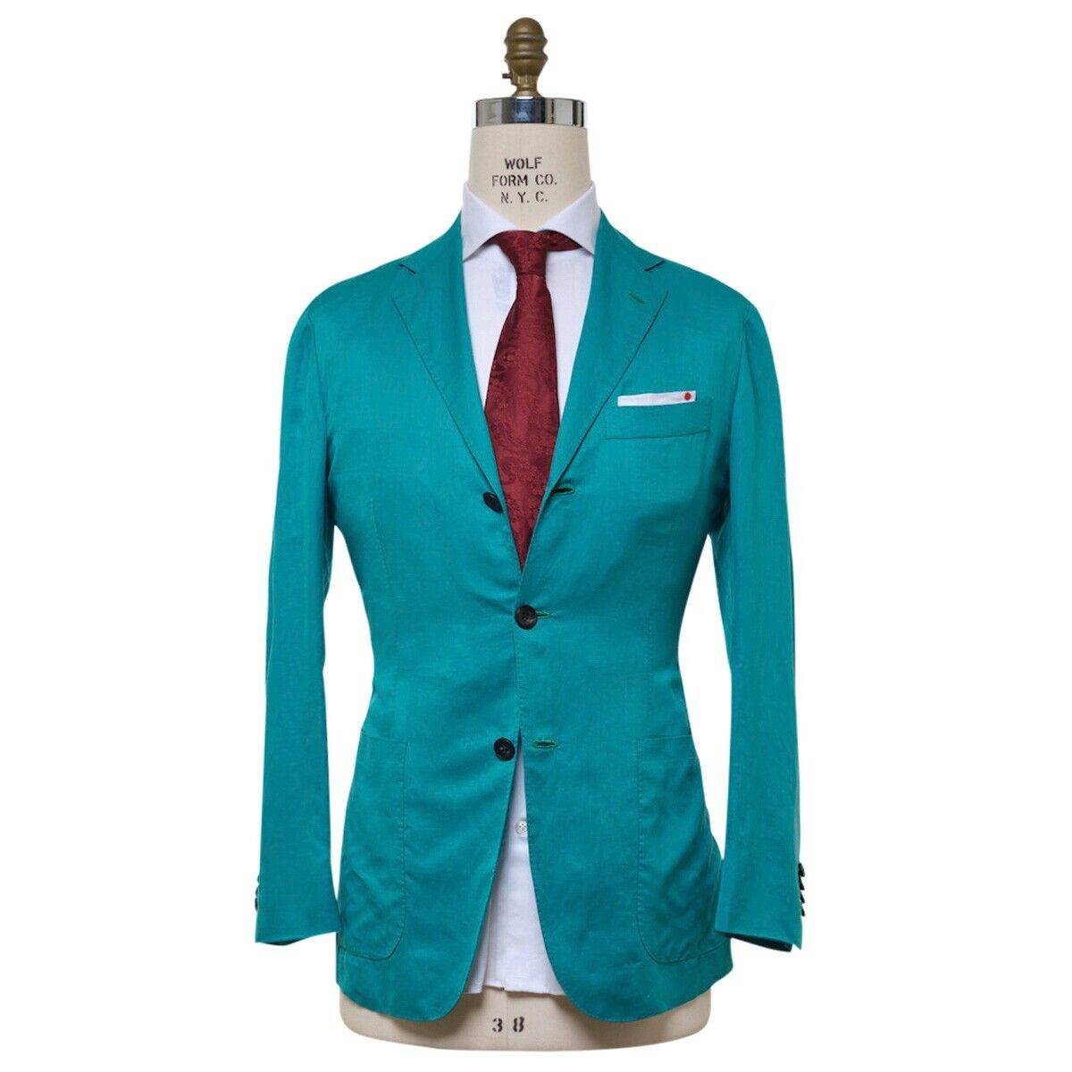 Kiton KITON Green Cotton Linen Blazer Green 000