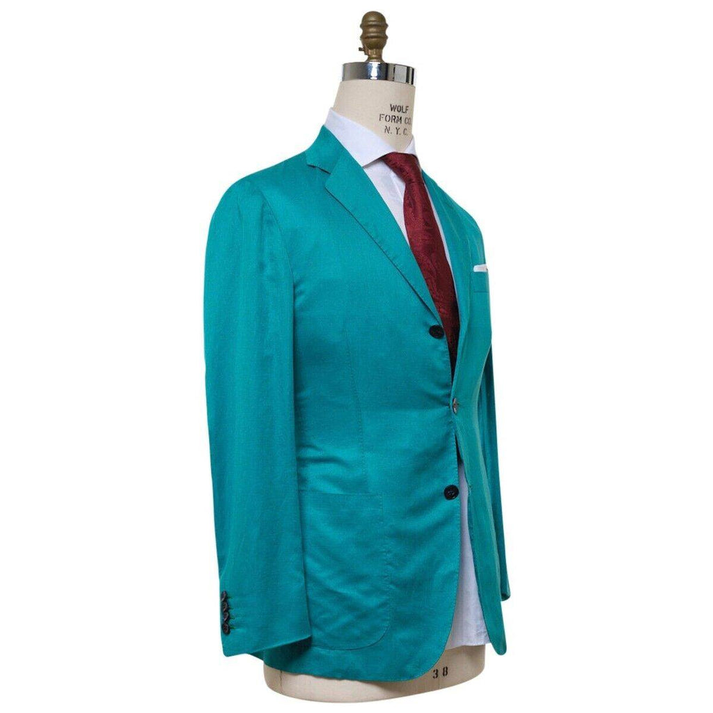Kiton KITON Green Cotton Linen Blazer Green 001
