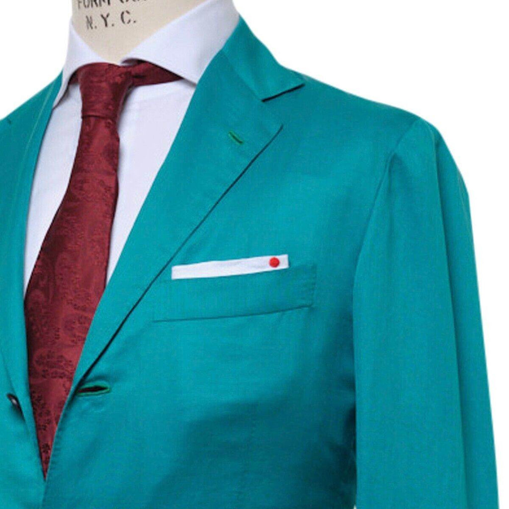 KITON Green Cotton Linen Blazer