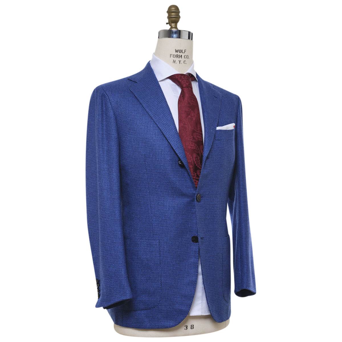 Kiton KITON Blue Cashmere Silk Linen Blazer Blue 001