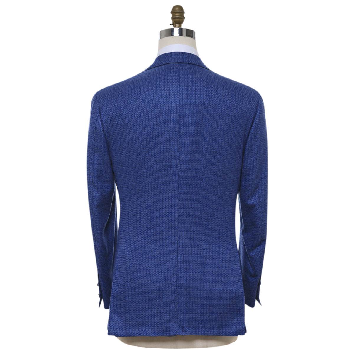 KITON Blue Cashmere Silk Linen Blazer