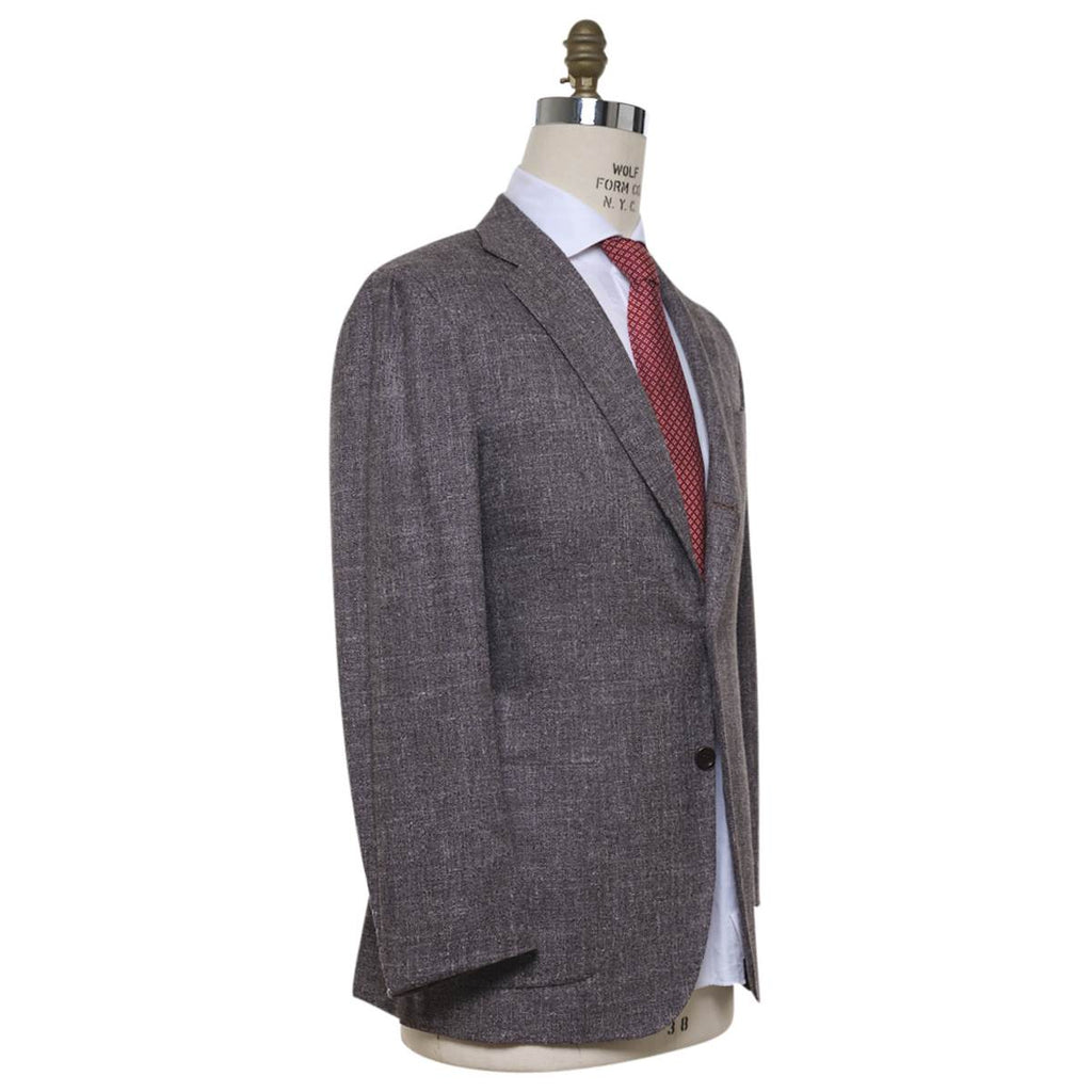 Kiton KITON Gray Silk Cashmere Linen Blazer Gray 001