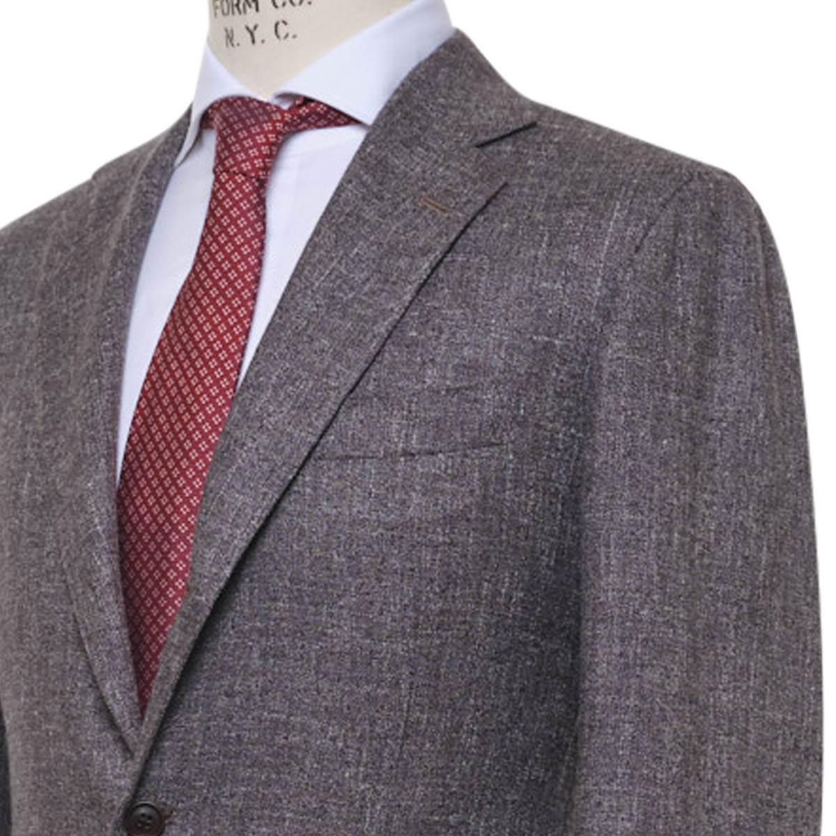 KITON Gray Silk Cashmere Linen Blazer
