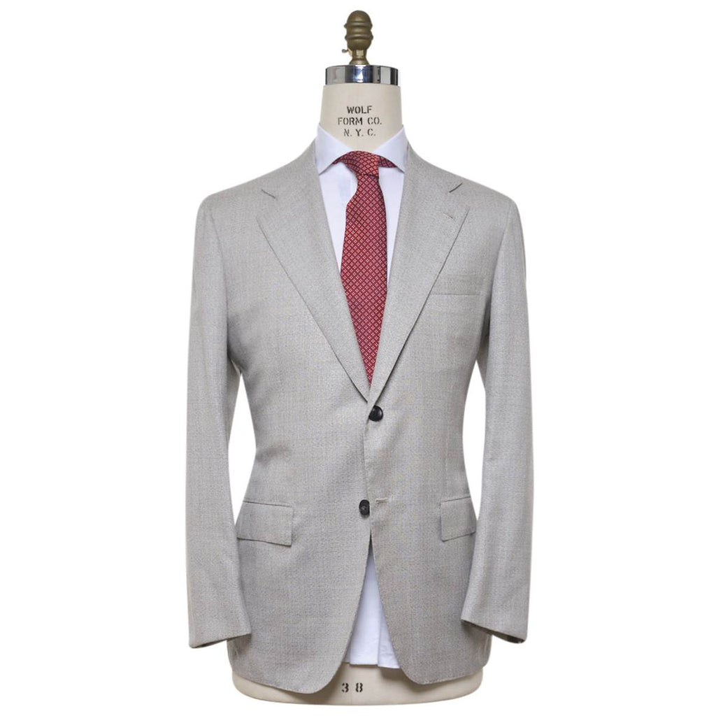Kiton KITON Light Gray Cashmere Silk Linen Blazer Light Gray 000