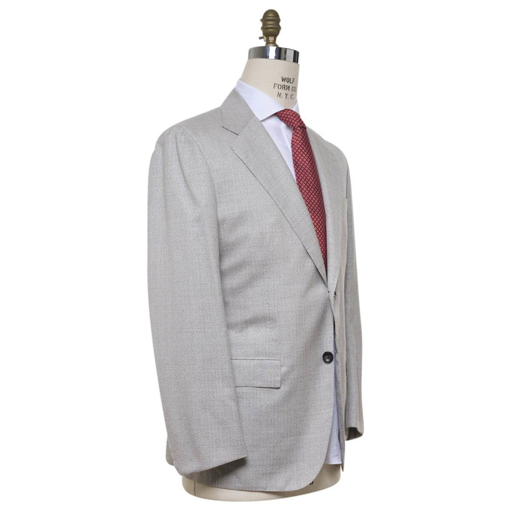 Kiton KITON Light Gray Cashmere Silk Linen Blazer Light Gray 001