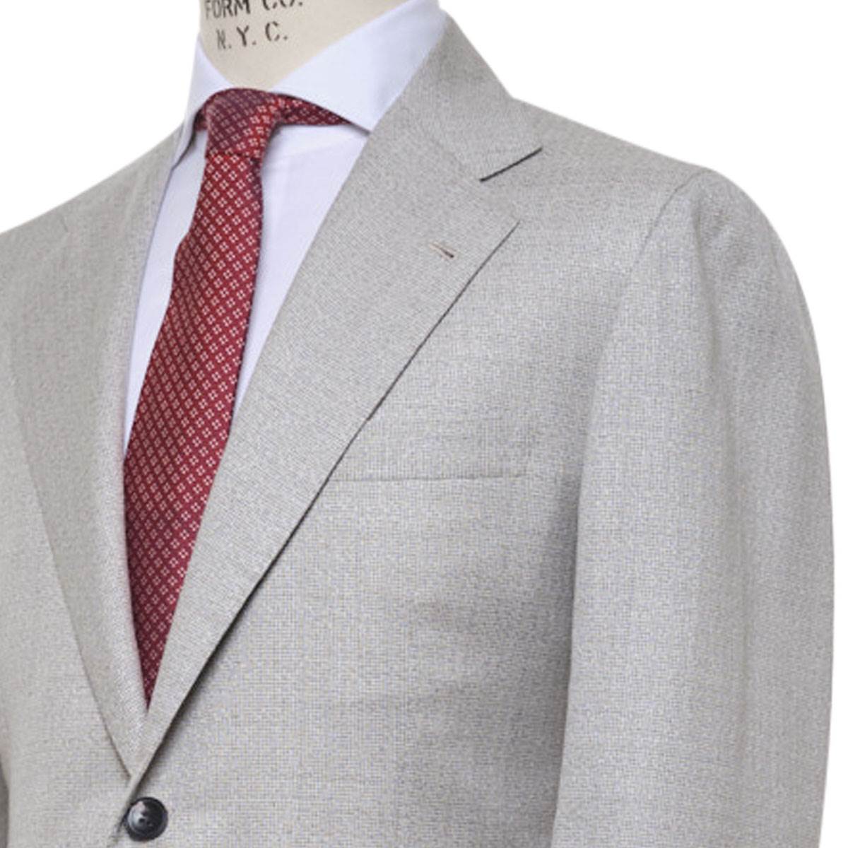KITON Light Gray Cashmere Silk Linen Blazer