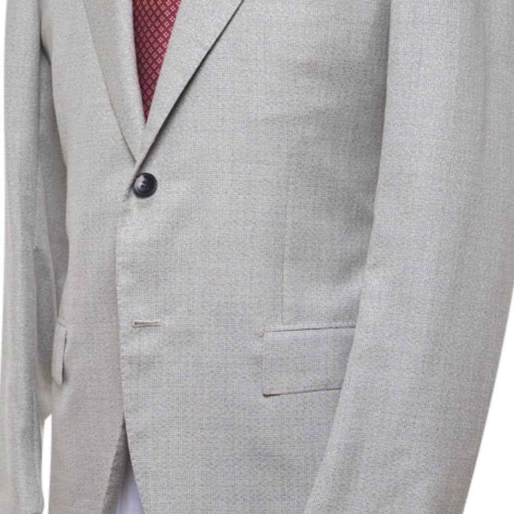 KITON Light Gray Cashmere Silk Linen Blazer