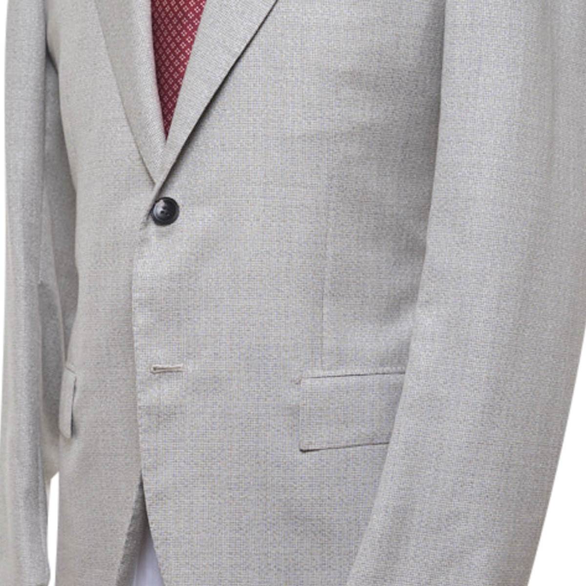 KITON Light Gray Cashmere Silk Linen Blazer