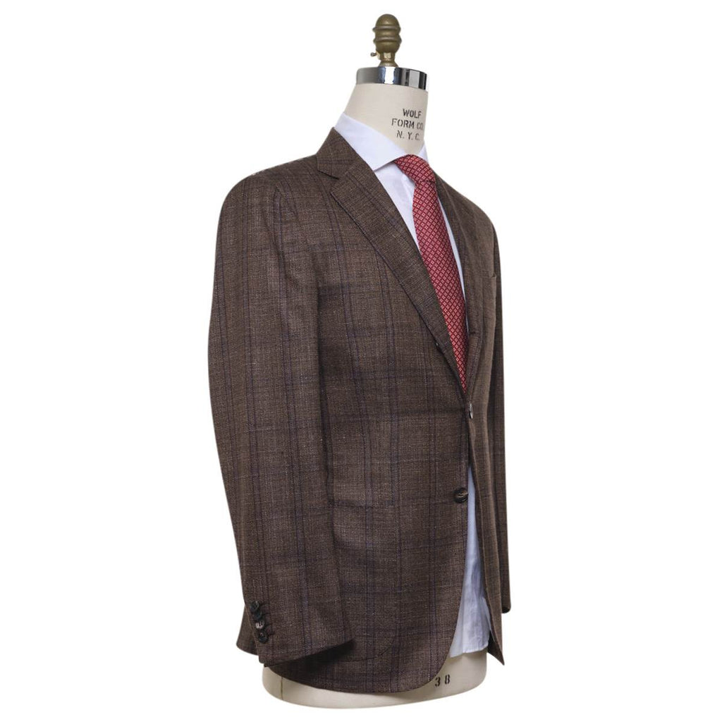 Kiton KITON Brown Cashmere Silk Linen Blazer Brown 001