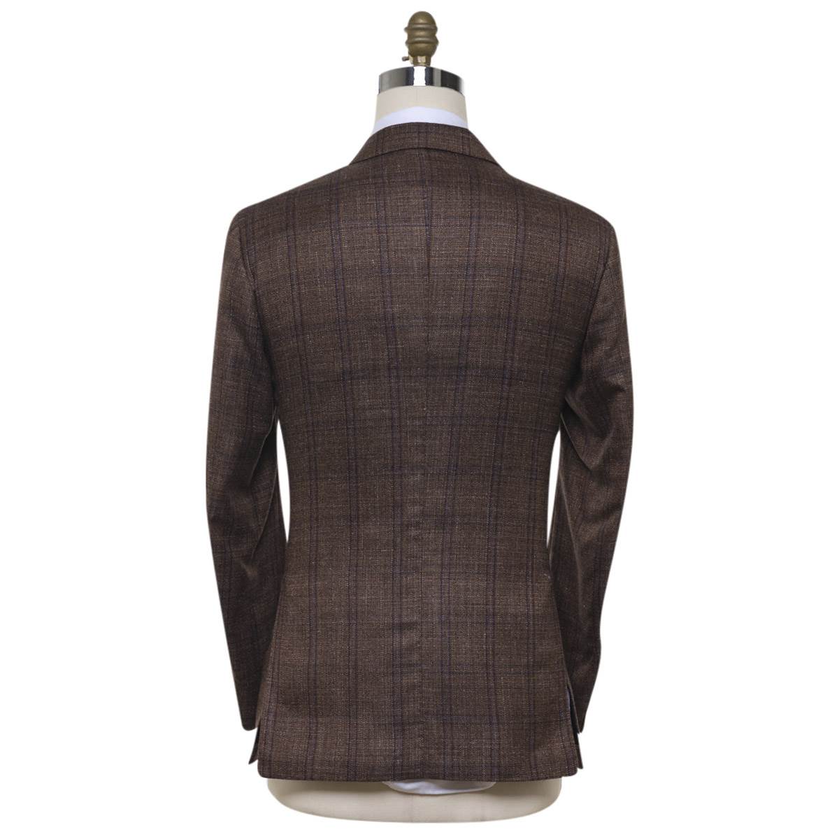 KITON Brown Cashmere Silk Linen Blazer