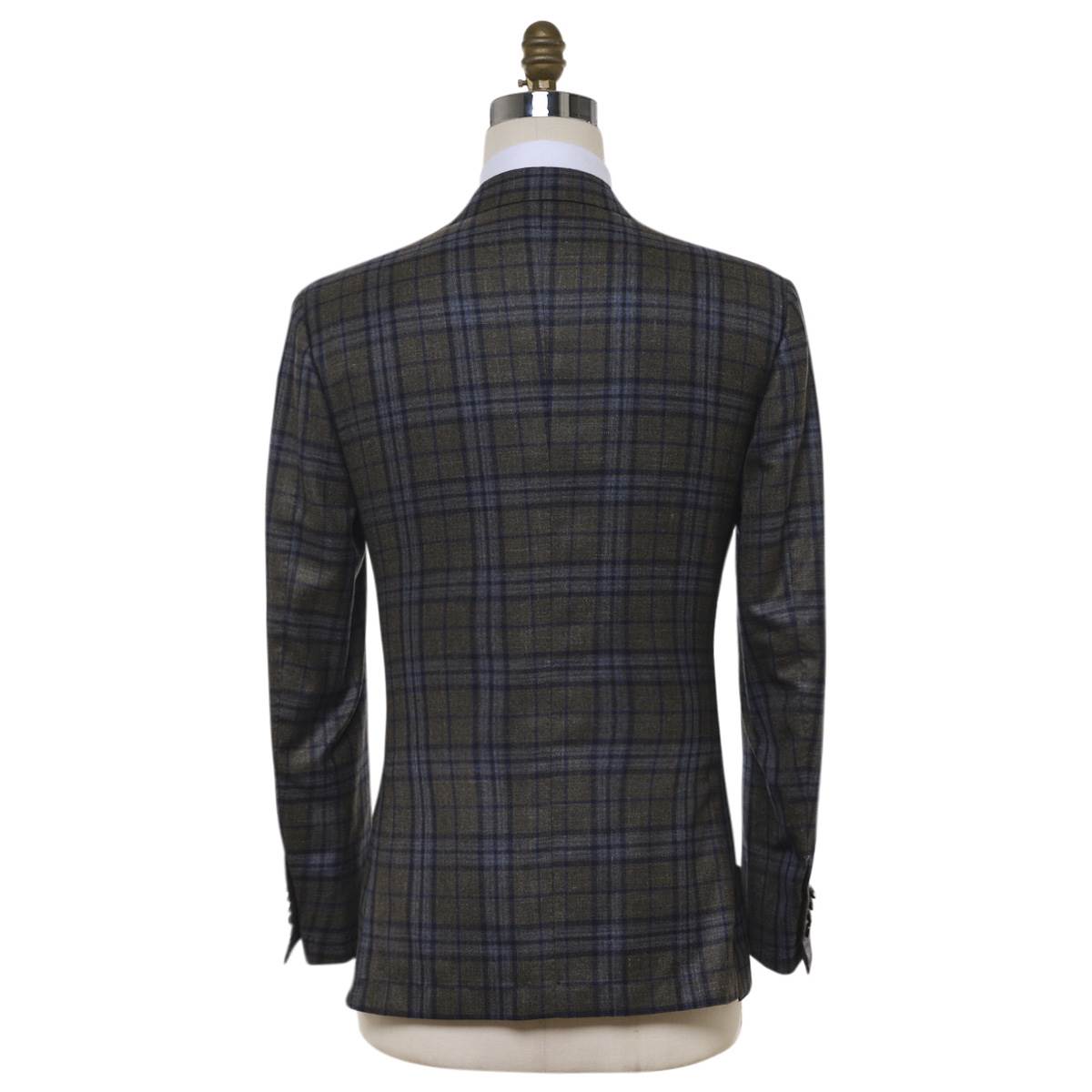 KITON Green Blue Cashmere Silk Linen Blazer