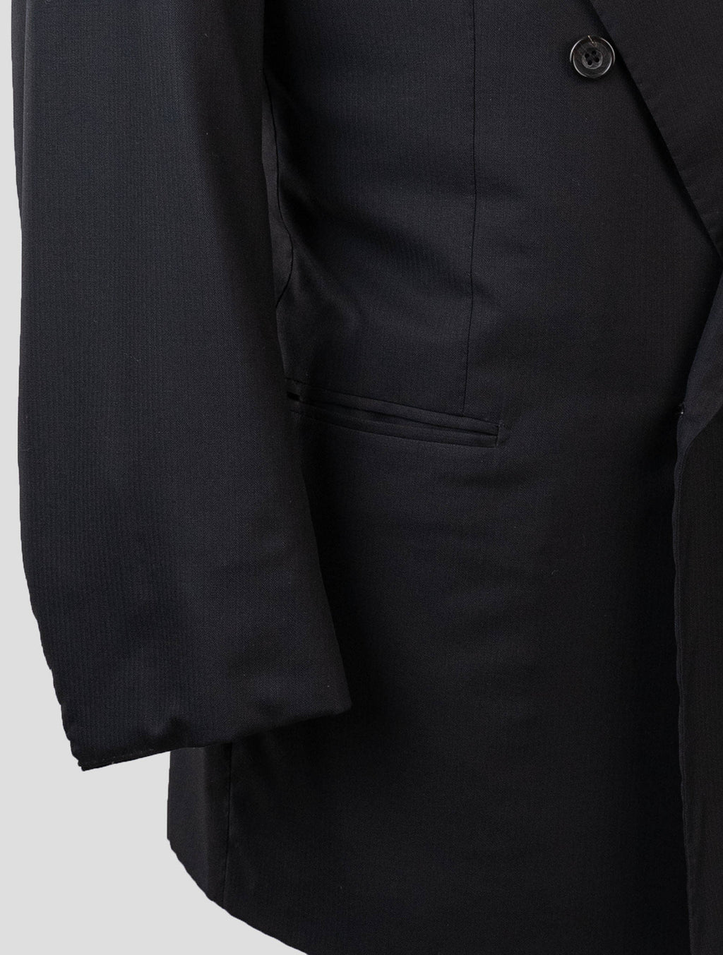 Kiton Black Wool 14 Micron Blazer