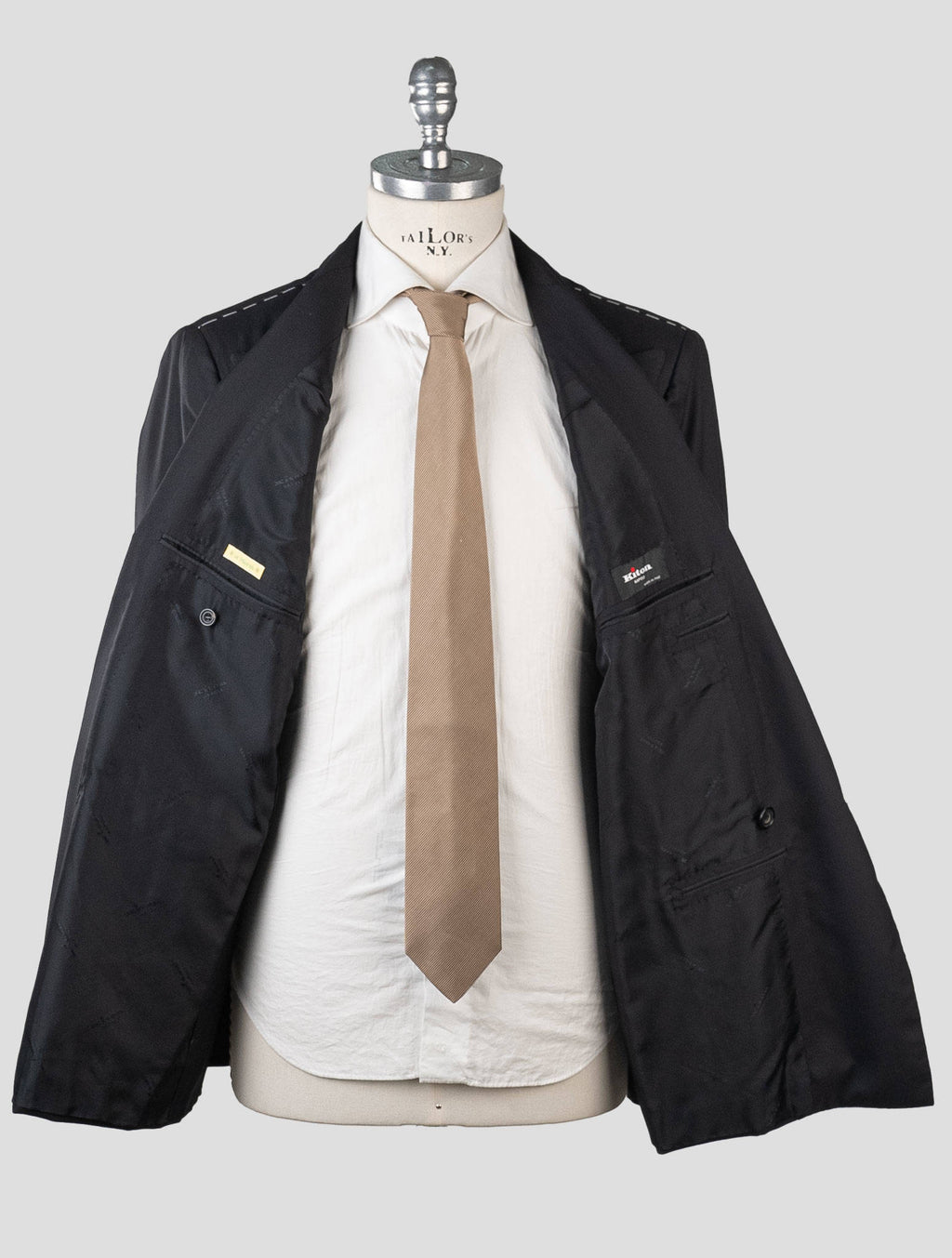 Kiton Black Wool 14 Micron Blazer