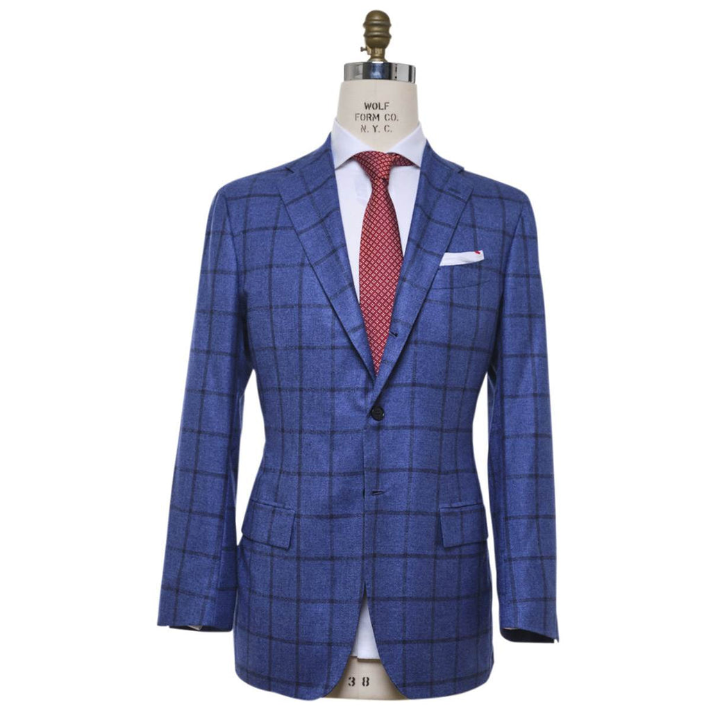 Kiton KITON Blue Silk Cashmere Blazer Blue 000