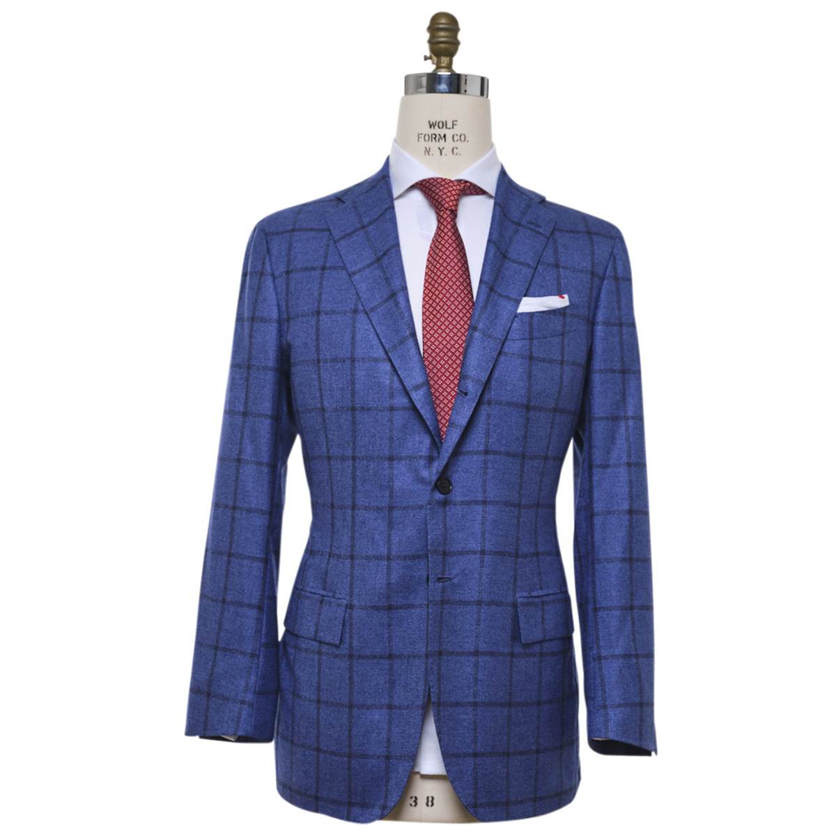 KITON Blue Silk Cashmere Blazer