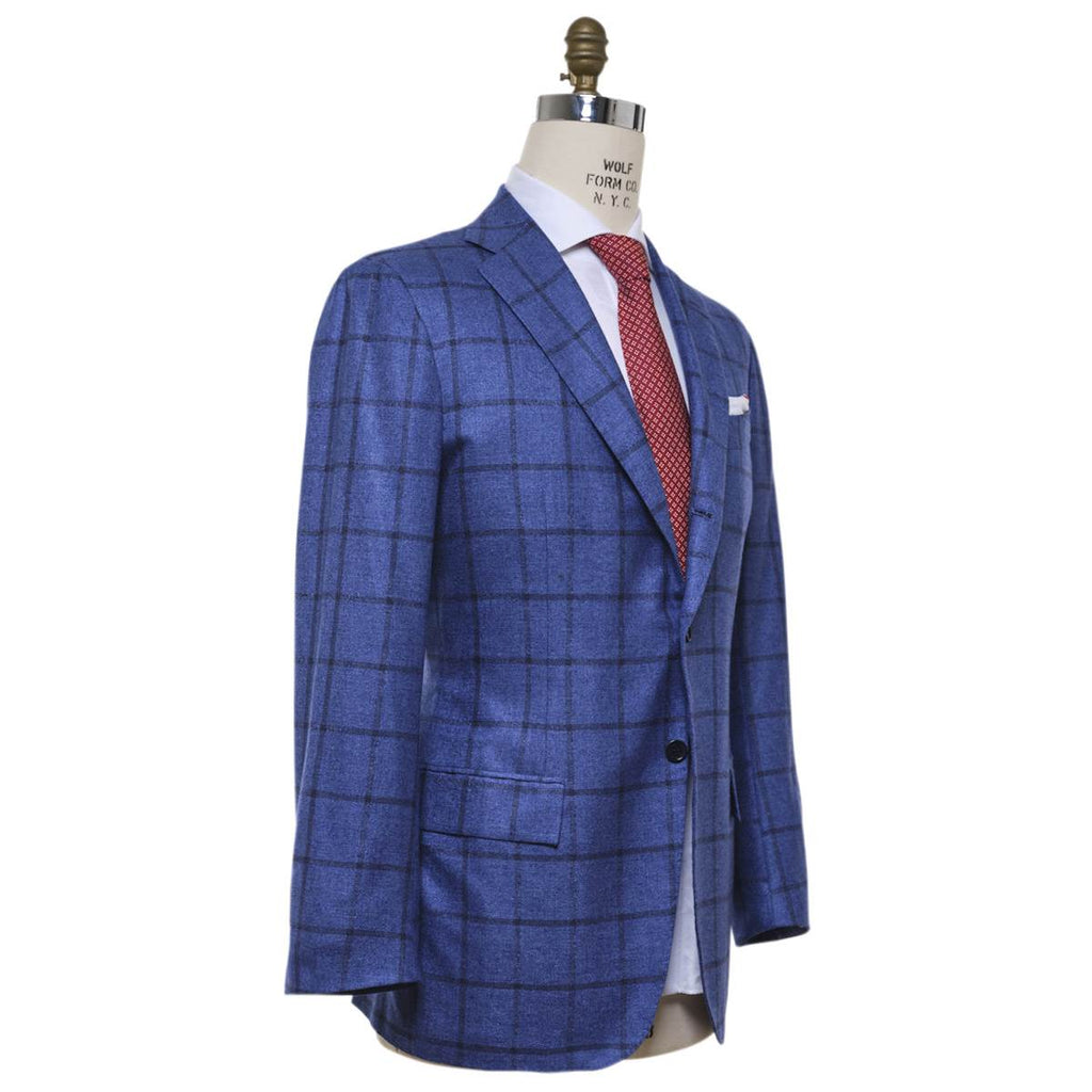 KITON Blue Silk Cashmere Blazer