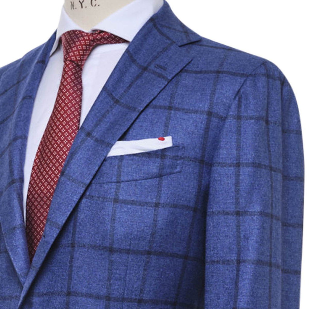 KITON Blue Silk Cashmere Blazer