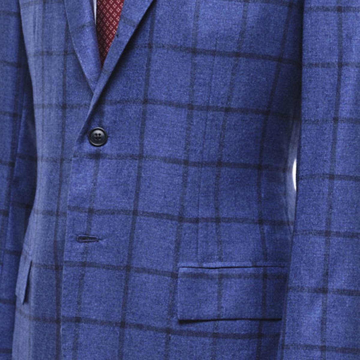 KITON Blue Silk Cashmere Blazer