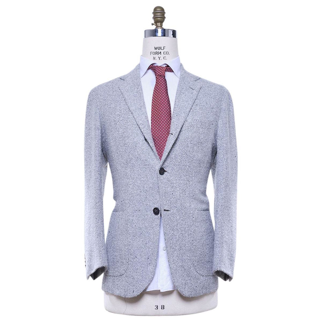 Kiton KITON Light Gray Cashmere Silk Blazer Light Gray 000