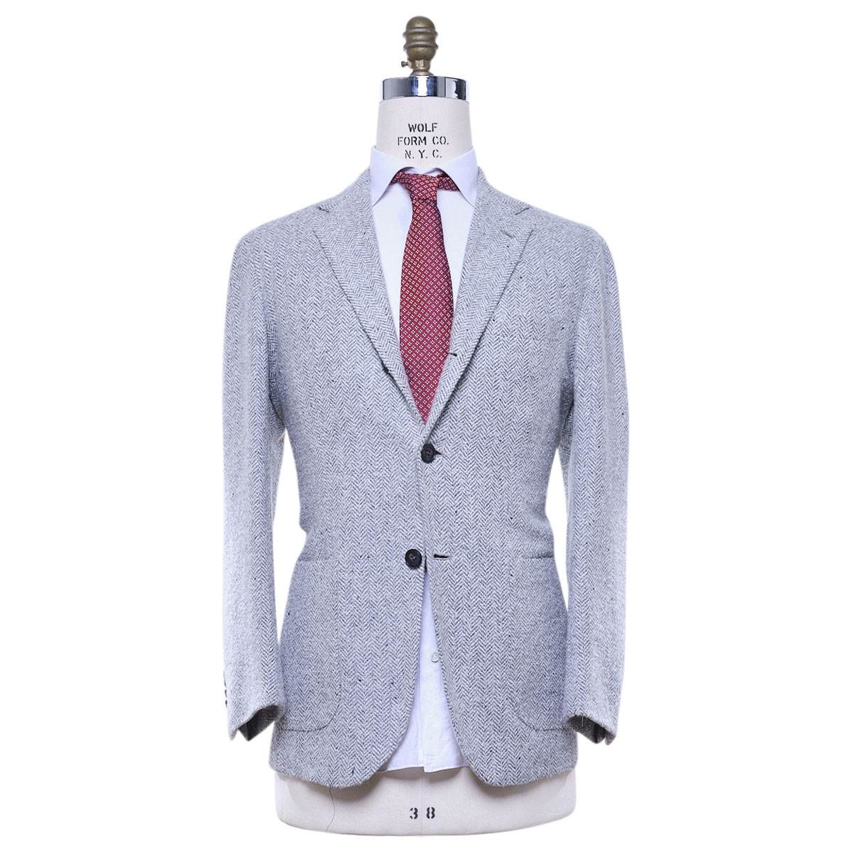 Kiton KITON Light Gray Cashmere Silk Blazer Light Gray 000