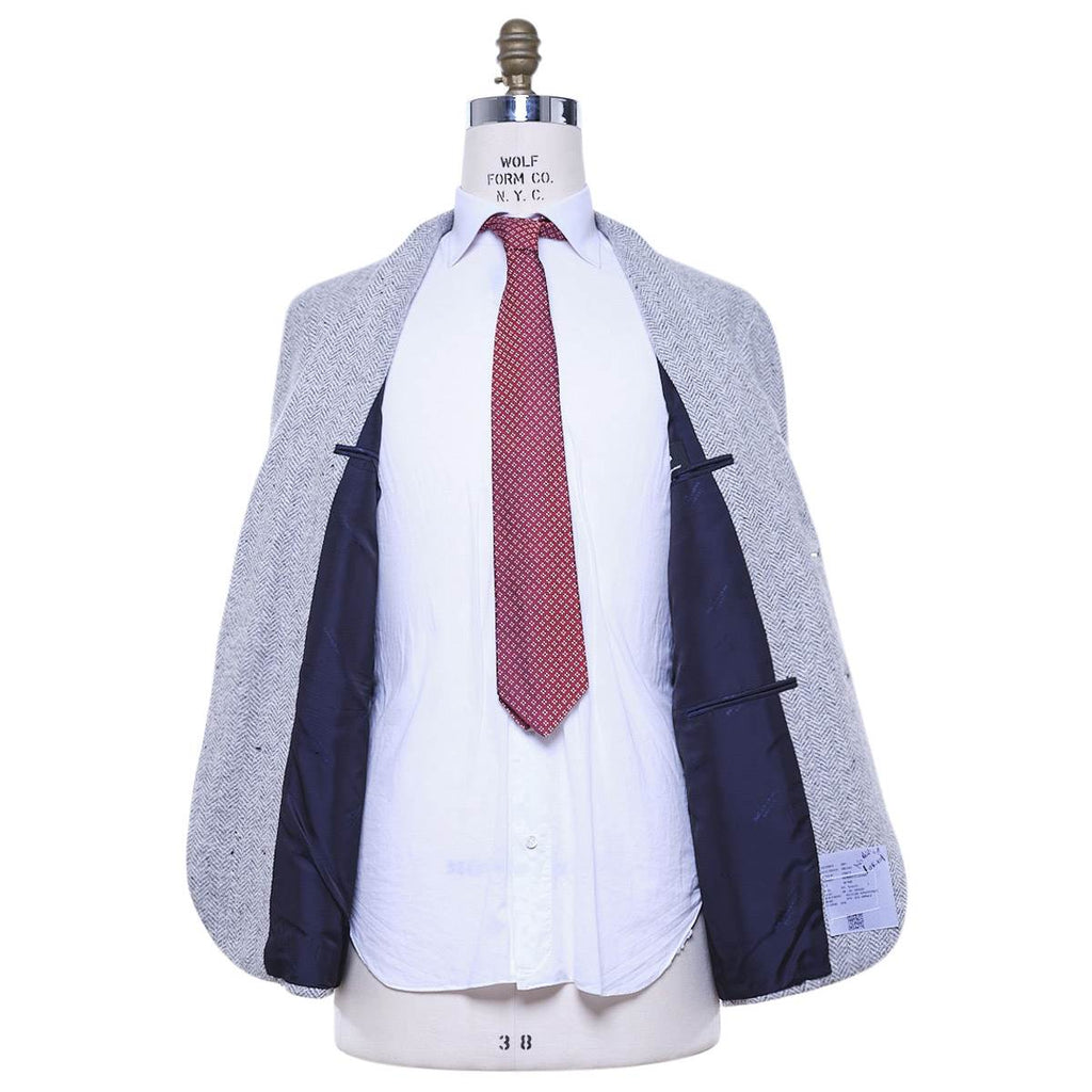 KITON Light Gray Cashmere Silk Blazer