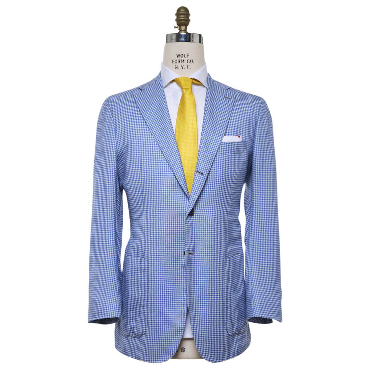 Kiton KITON Light Blue White Cashmere Silk Blazer Light Blue/White 000