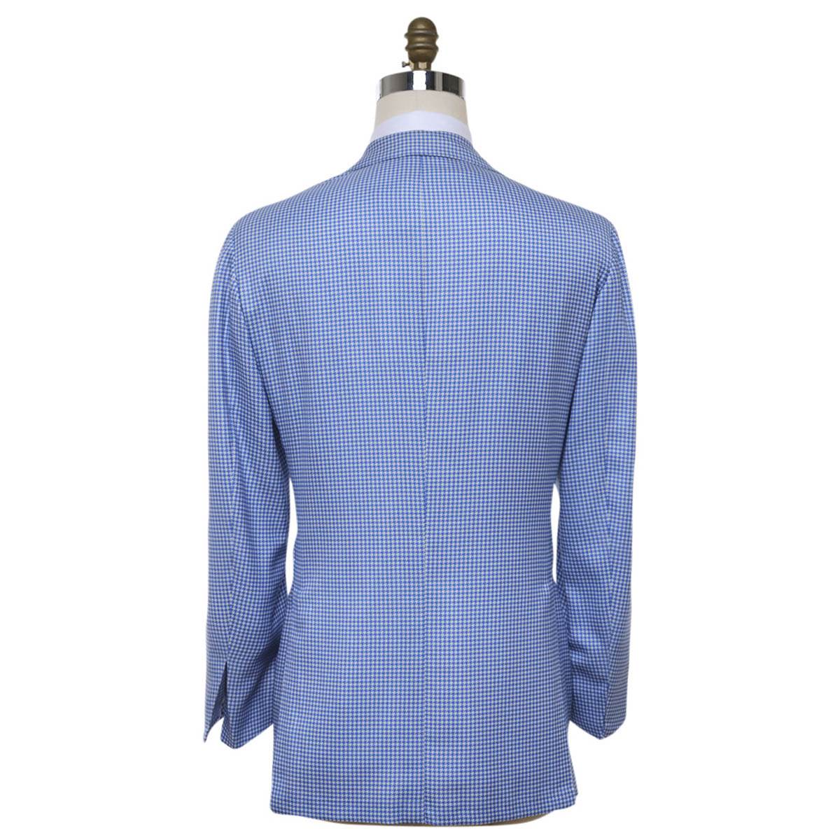 KITON Light Blue White Cashmere Silk Blazer