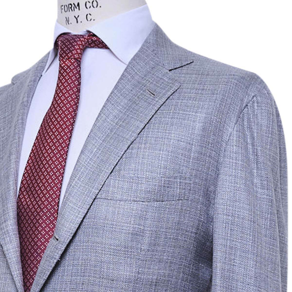 KITON Gray Cashmere Linen Silk Blazer