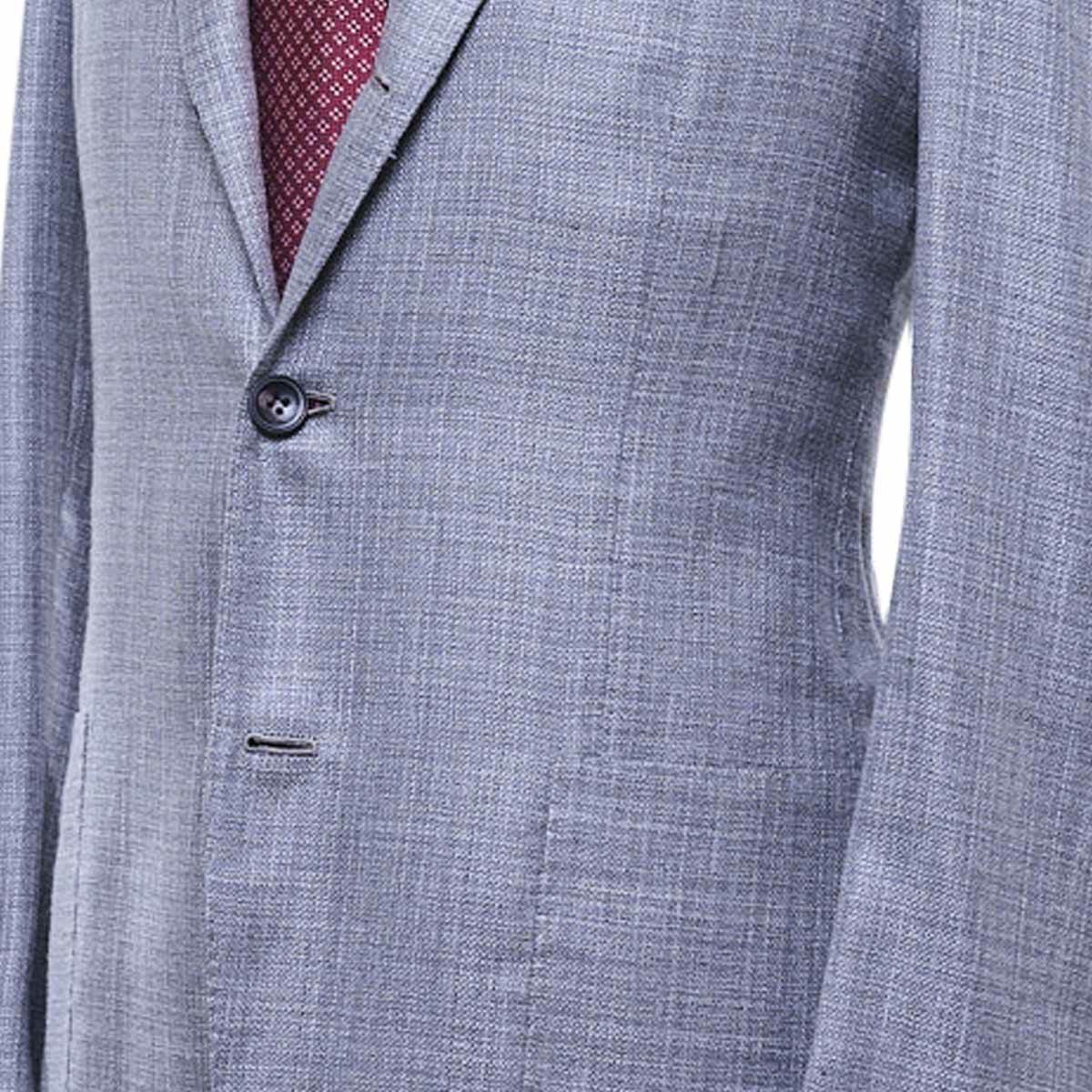 KITON Gray Cashmere Linen Silk Blazer