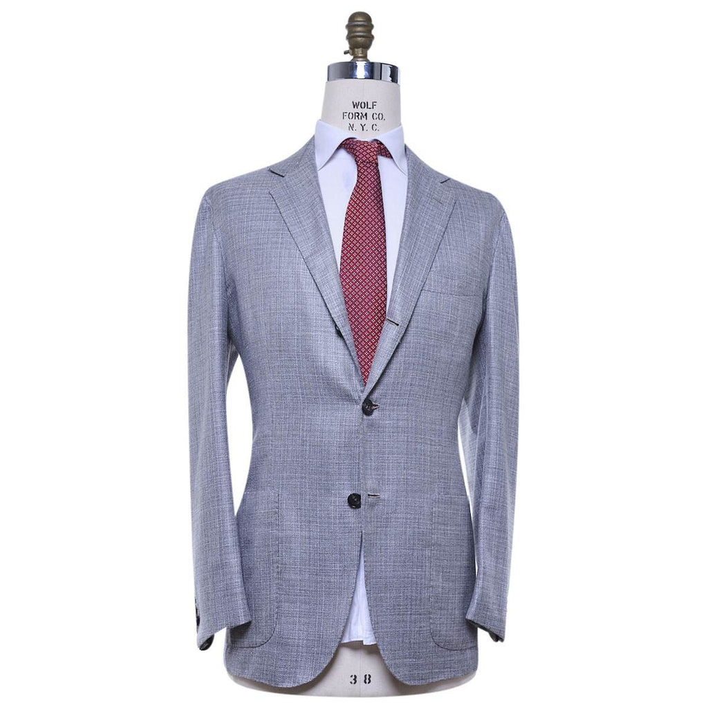 KITON Gray Cashmere Linen Silk Blazer