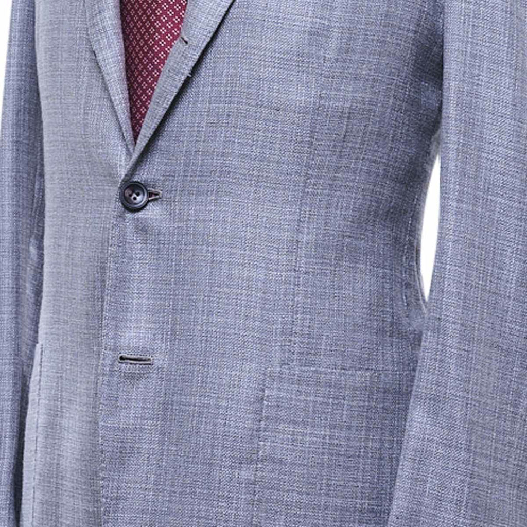 KITON Gray Cashmere Linen Silk Blazer