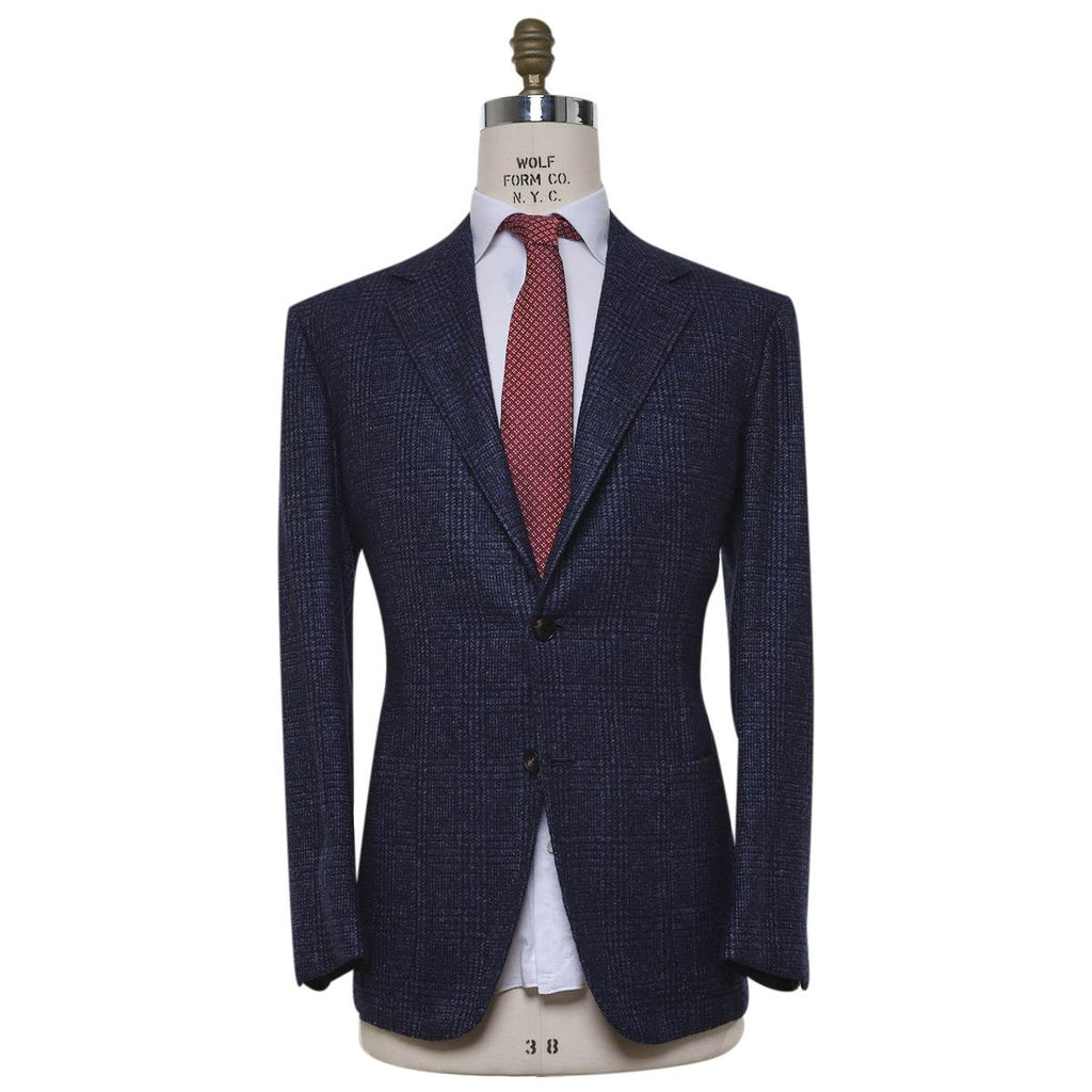 KITON Blue Lama Cashmere Silk Pa Blazer