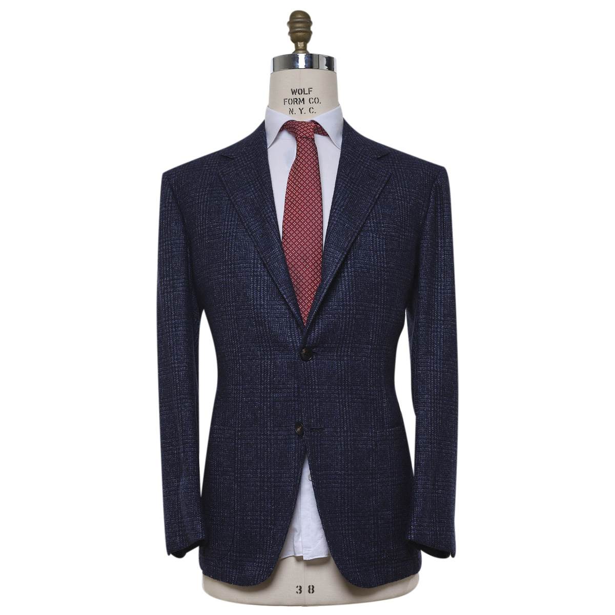 KITON Blue Lama Cashmere Silk Pa Blazer